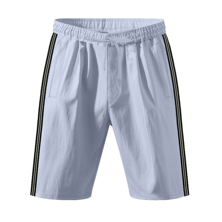 Mens Beach Outdoor Sports Shorts Breathable Striped Casual Cropped Trousers