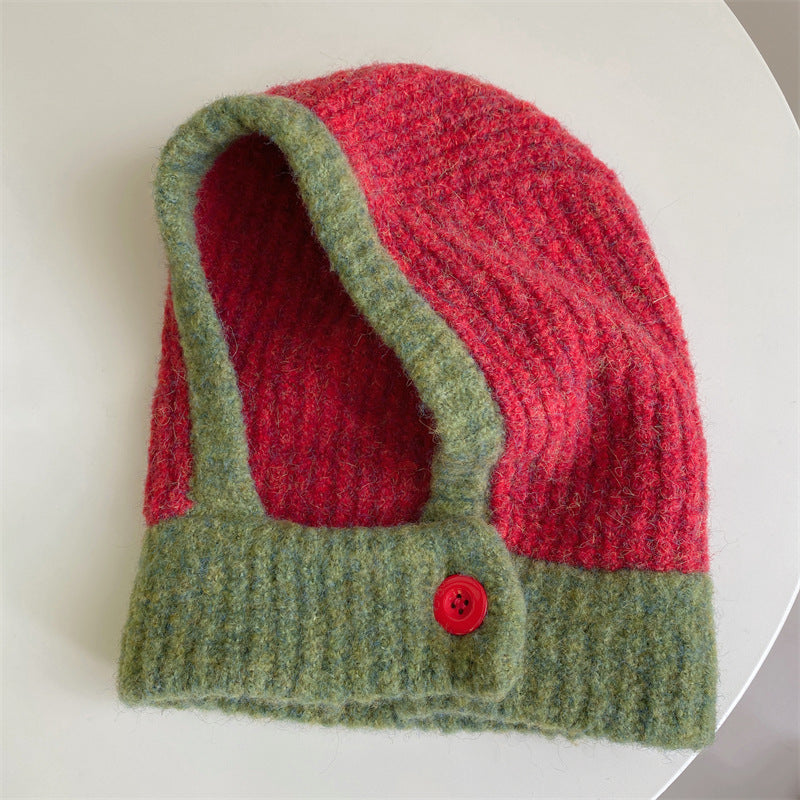 One-piece Knitted Balaclava With Built-in Neck Warmer And Ear Protection