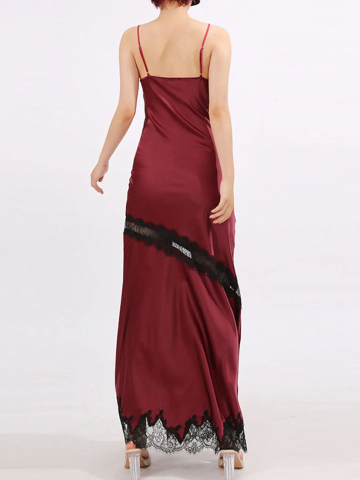Slit Lace Detail Maxi Cami Dress
