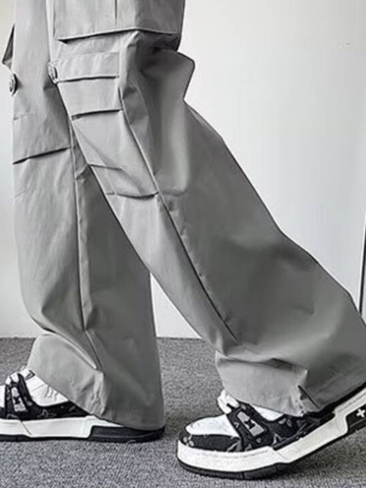 Men's Plus Size Loose Fit Multi-Pocket Cargo Pants