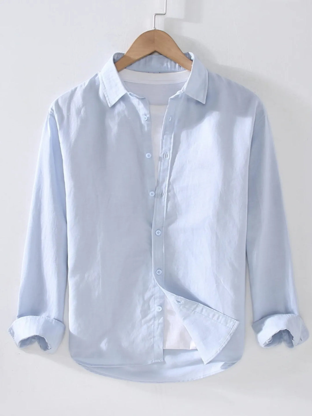 Men's Full Size Casual Long Sleeve Button-Up Shirt Plus Size