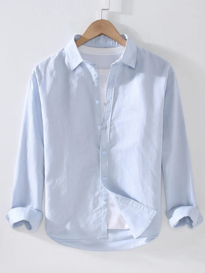 Men's Full Size Casual Long Sleeve Button-Up Shirt Plus Size