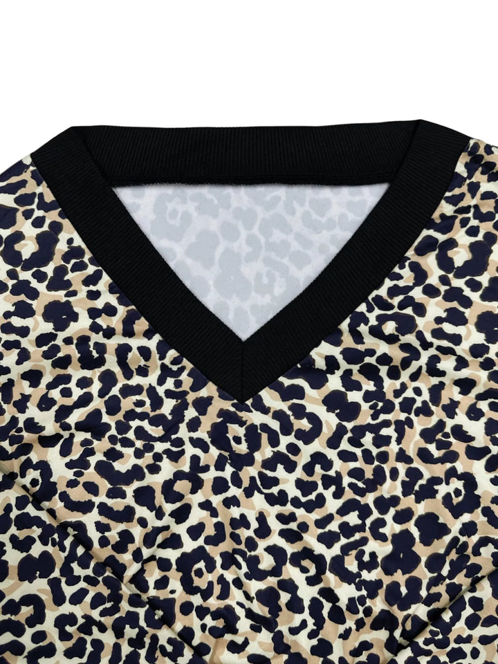 Leopard Print Sweatshirt and Jogger Set