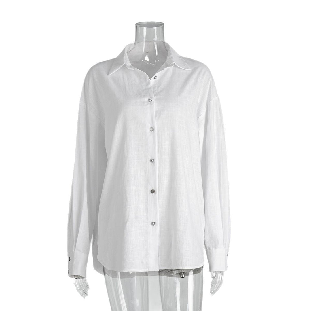 Casual Solid-color Minimalist Loose-fit Shirt
