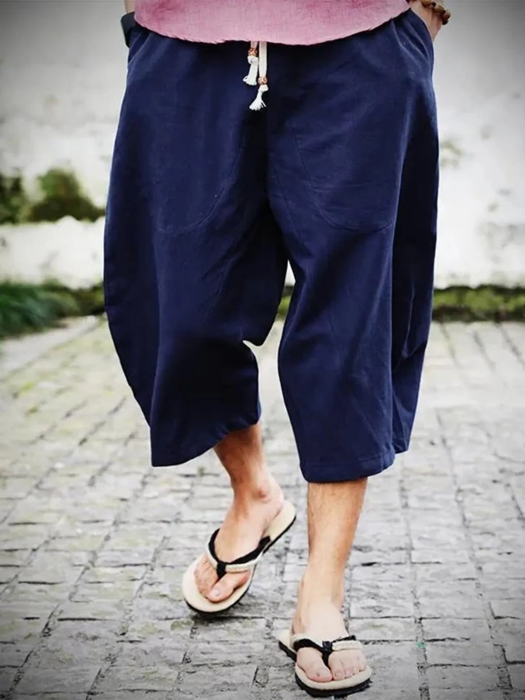 Men's Plus Size Loose Fit Cropped Pants