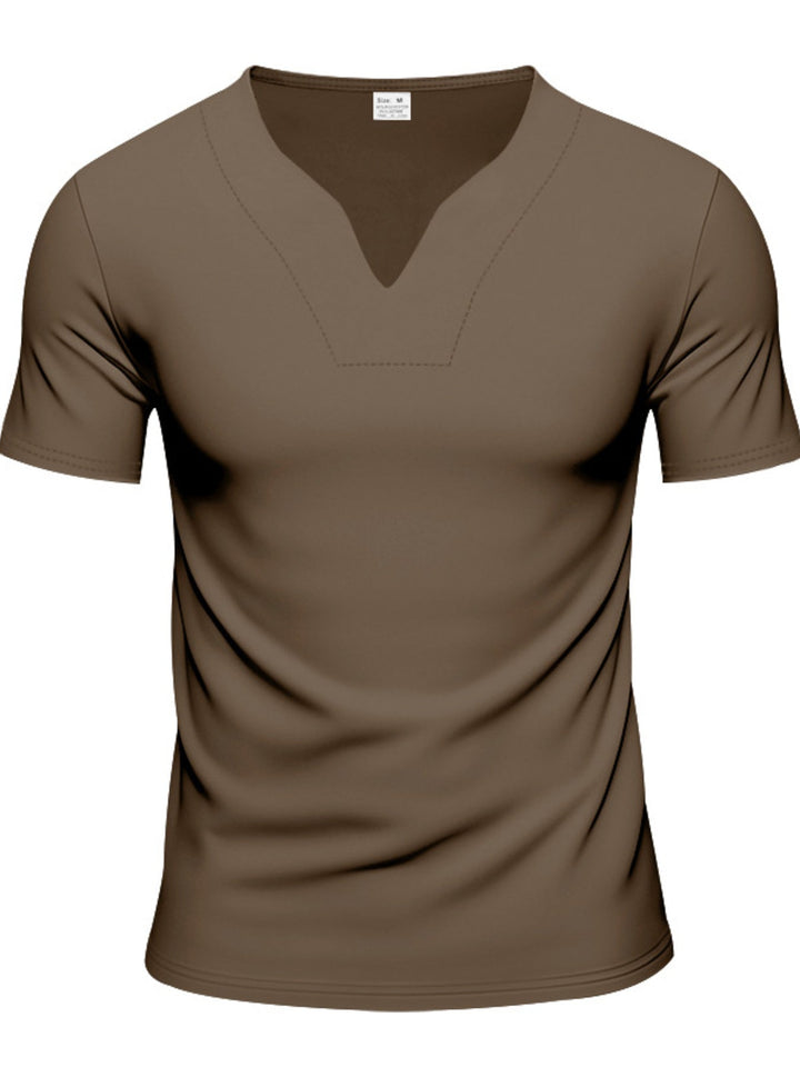 Men's Full Size Casual V-Neck Short Sleeve T-Shirt Plus Size