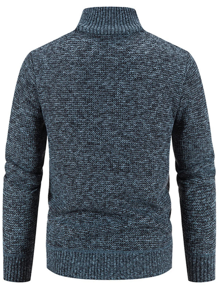 Men's Plus Size Quilted Knit Bomber Jacket with Stand Collar
