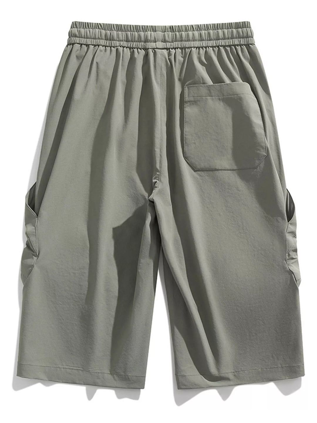 Men's Plus Size Casual Cargo Capris with Drawstring Waist