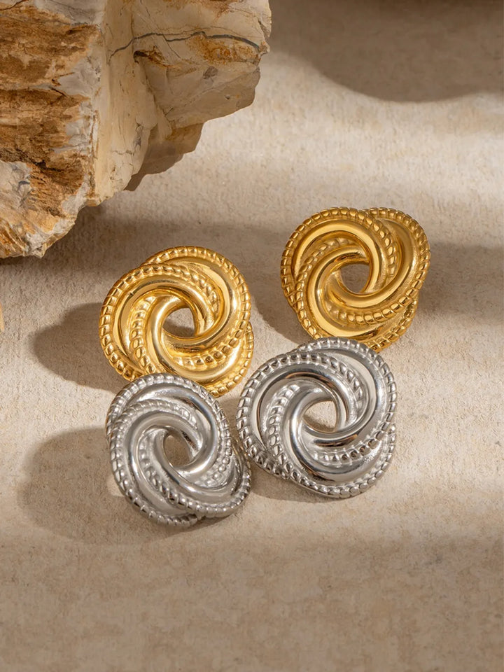 Stainless Steel Volution Stud Earrings