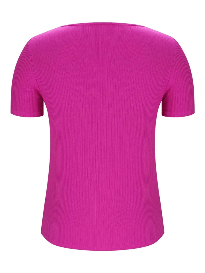Solid V-Neck Short Sleeve T-Shirt