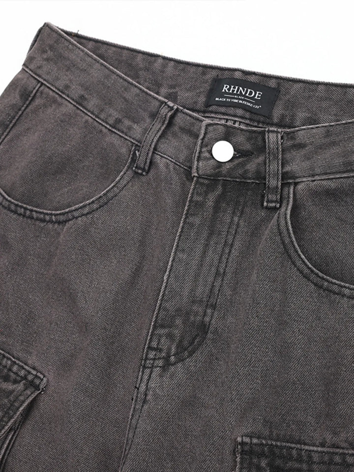 Men's Multi-Pocket Cargo Straight Jeans