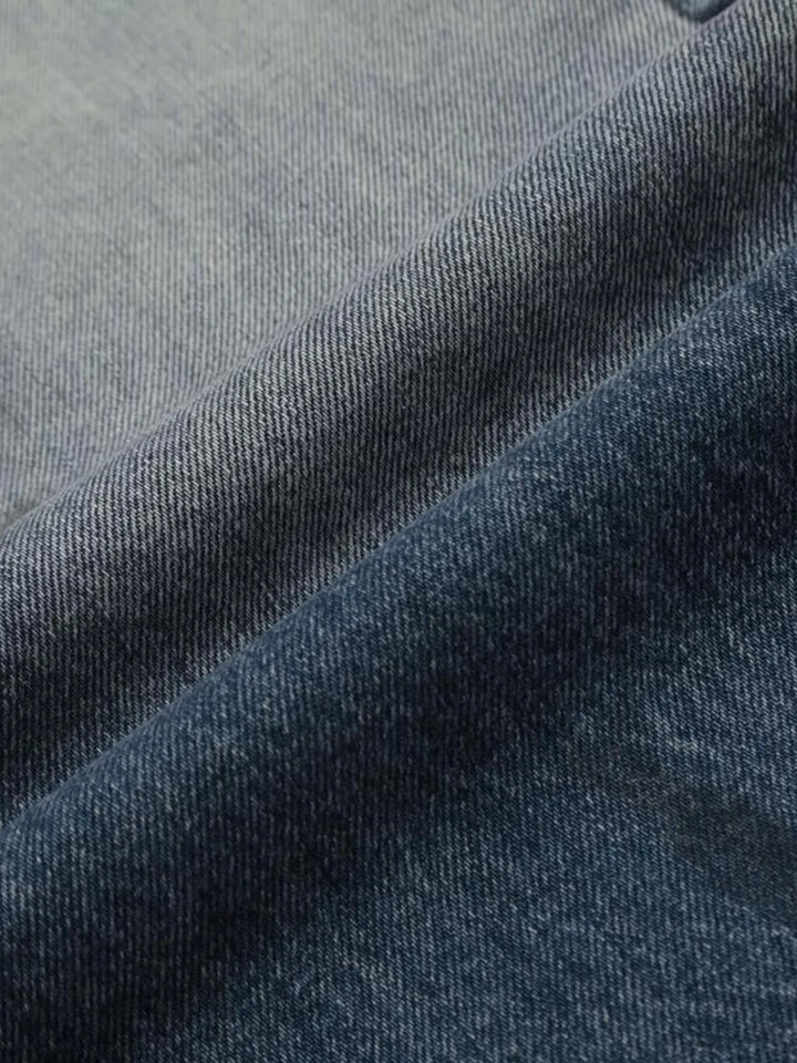 Men's Vintage Washed Gradient Distressed Flare Jeans