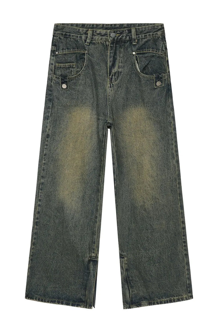 Side Slit Jeans with Pockets