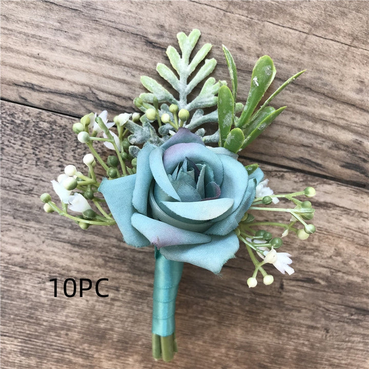 Korean Fabric Bride And Groom Corsage Rose Small Buds Silk Flower Before Marriage