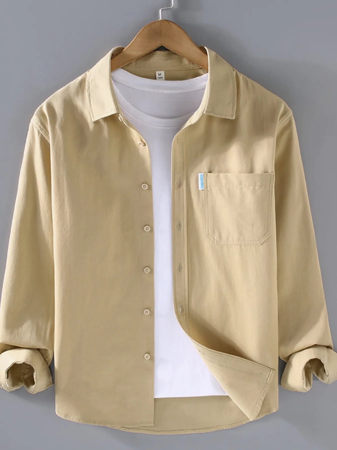 Men's Plus Size Long Sleeve Button-Up Shirt