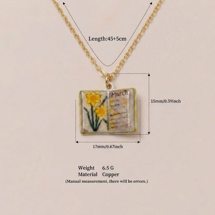 Retro Book Necklace For Women