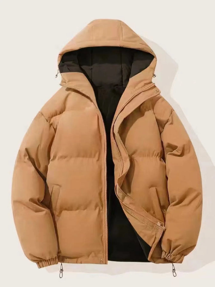 Men's Plus Size Zip Up Hooded Winter Coat