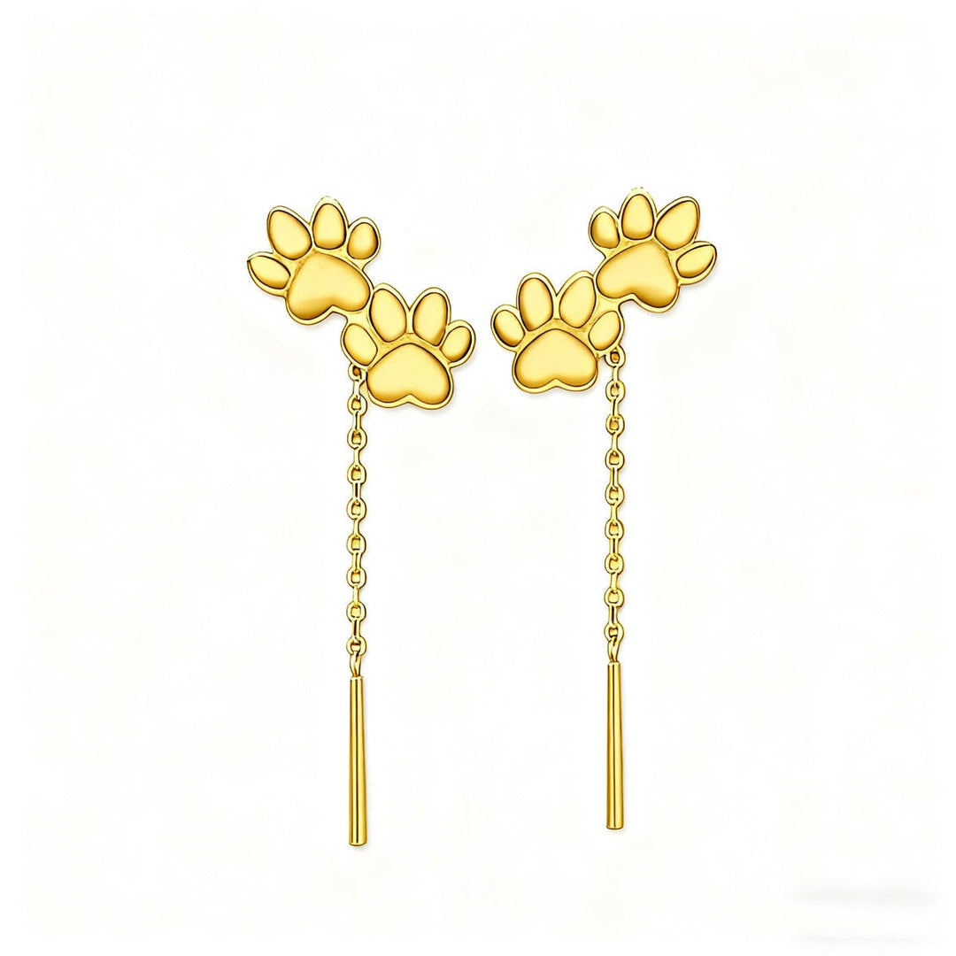 Paw Shaped Drop Earrings
