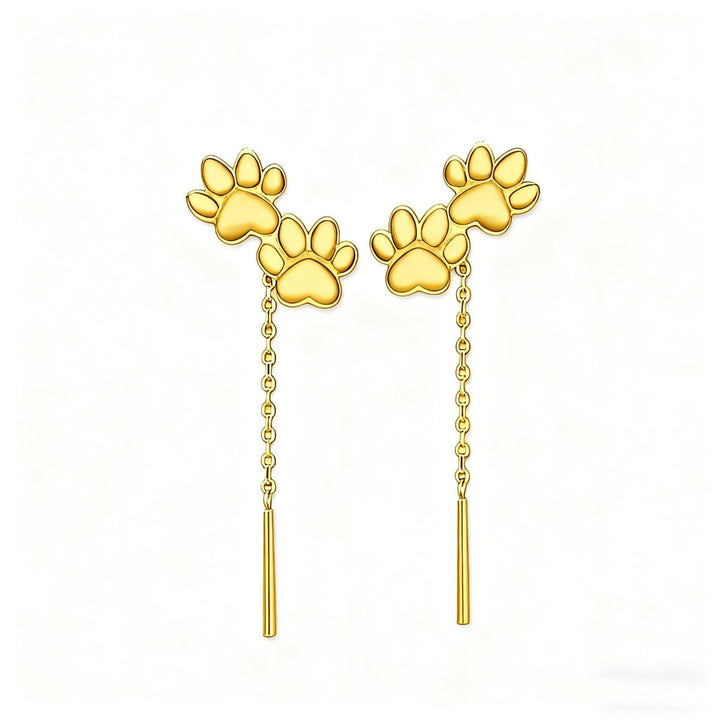 Paw Shaped Drop Earrings