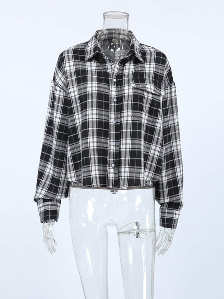 Oversized Plaid Button Up Shirt