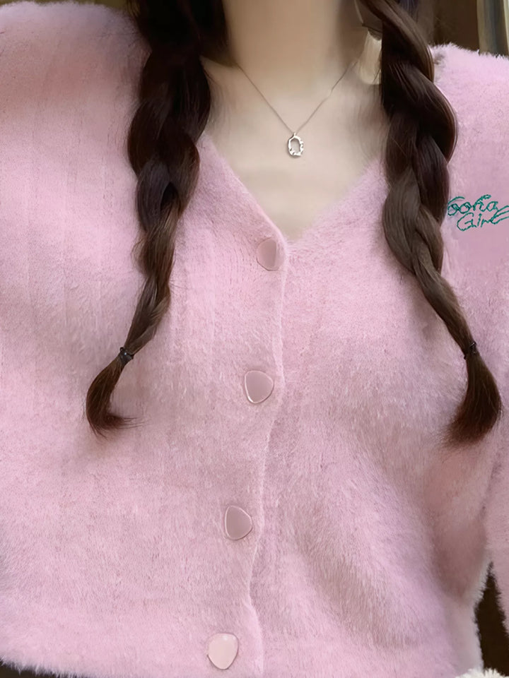 Button Up Ribbed Knit Cardigan