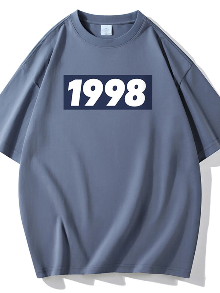 Men's Full Size 1998 Graphic Round Neck T-Shirt Plus Size