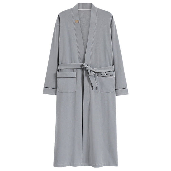 Long-sleeve Mens Home Wear Long And Thin Nightgown