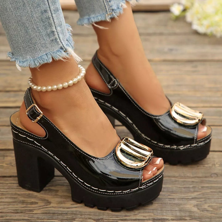 Open Toe Block Heels Sandals