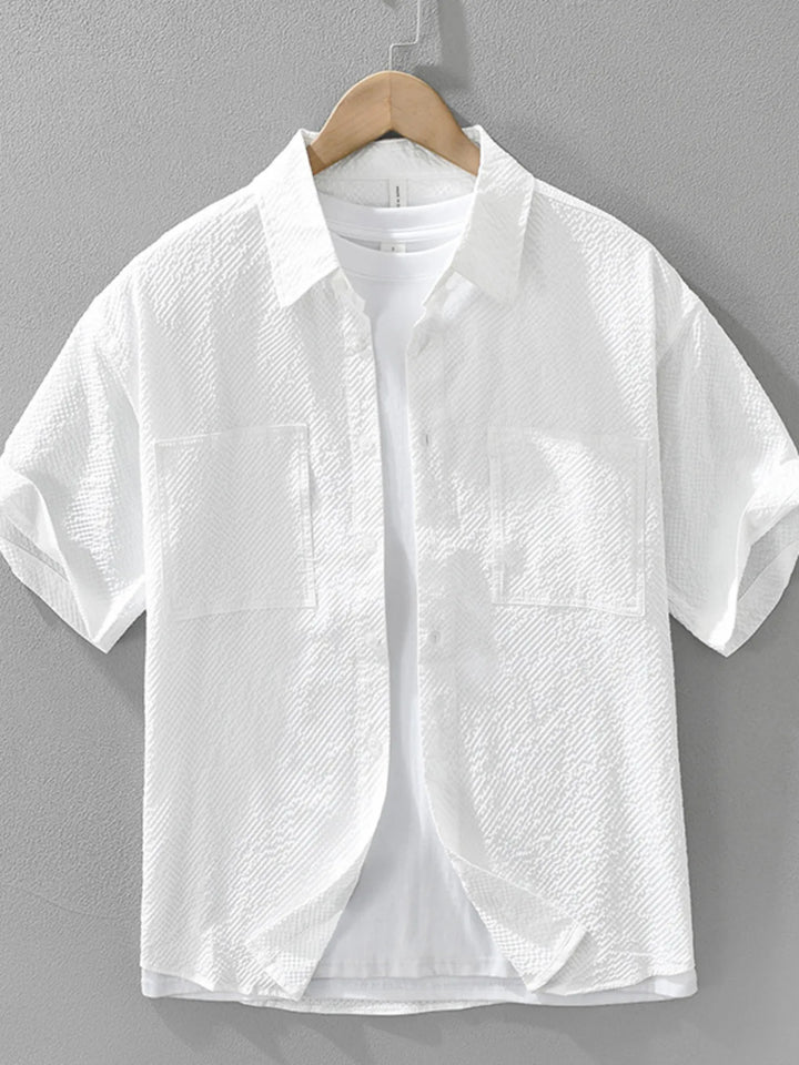 Men's Plus Size Button Up Short Sleeve Shirt