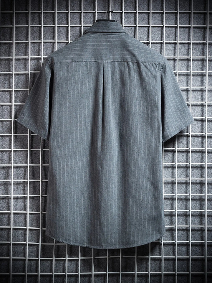 Men's Plus Size Casual Striped Short Sleeve Shirt