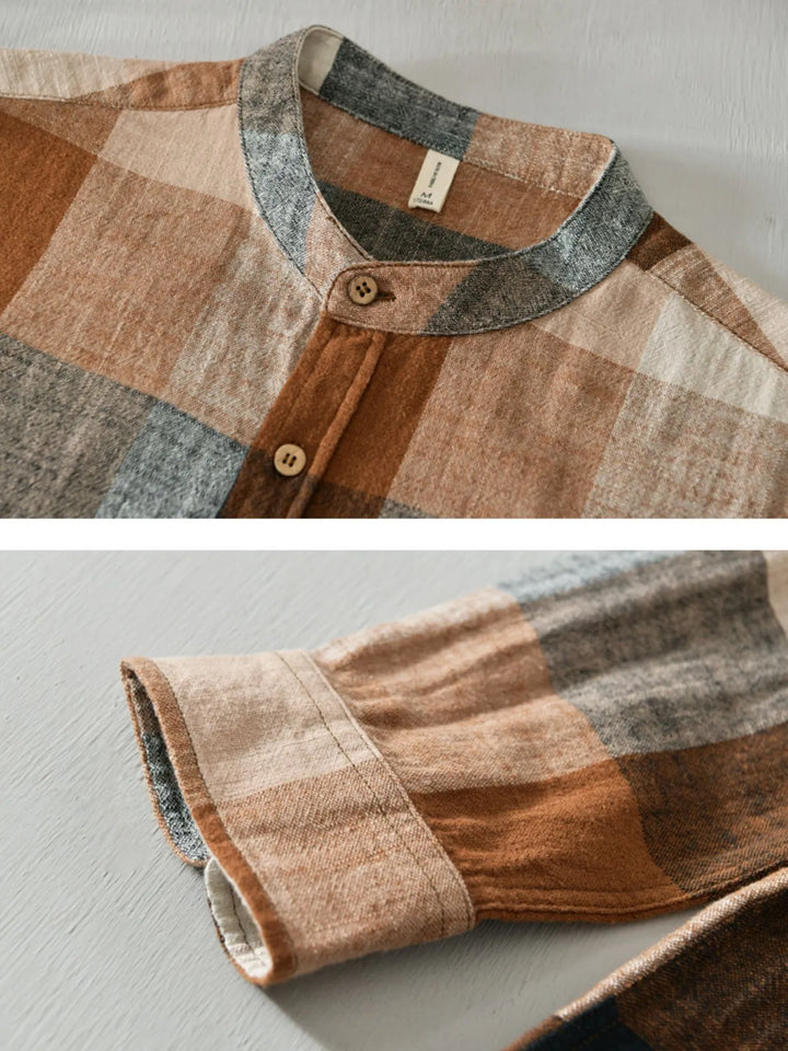 Men's Plus Size Plaid Long Sleeve Shirt