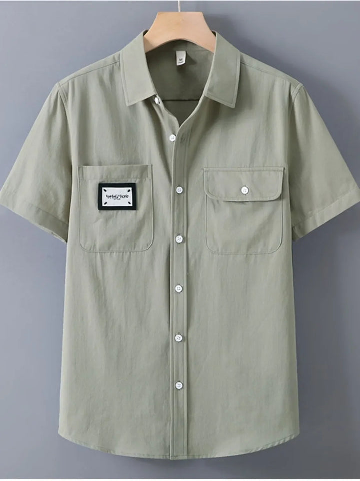 Men's Plus Size Button Up Short Sleeve Shirt