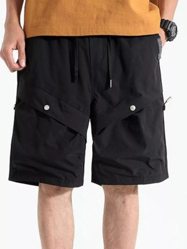 Men's Plus Size Drawstring Pocketed Shorts