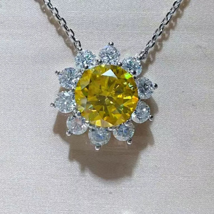 5 Carat Moissanite 925 Sterling Silver Pendant Necklace