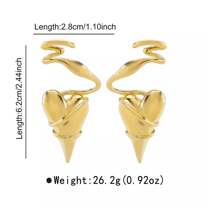 Heart-Shaped Twisted Wire Earrings