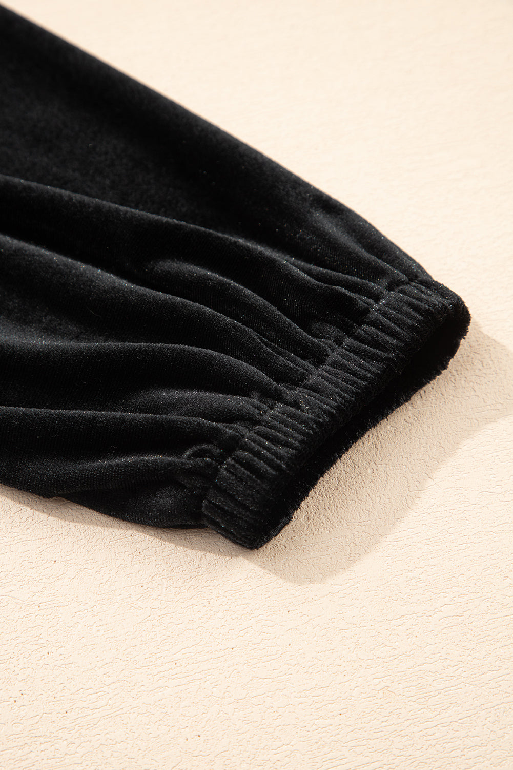 Black Front Tie Velvet Bubble Sleeve Mini Dress