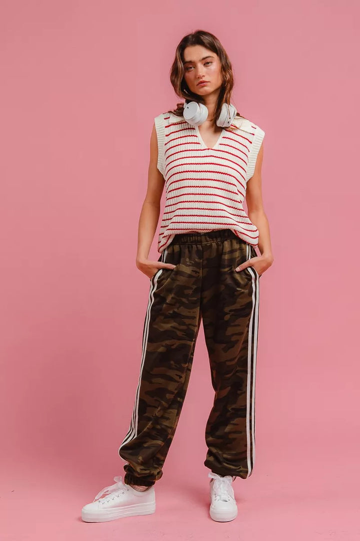 BiBi Side Lines Camouflage Track Pants