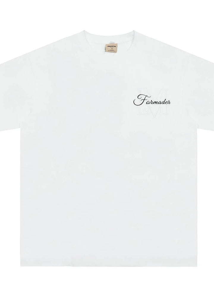 Men's Round Neck Embroidered Letter T-Shirt