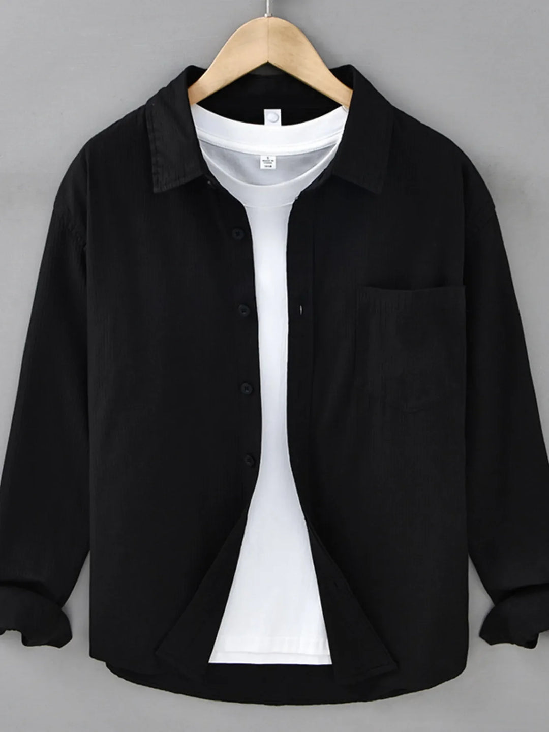 Men's Plus Size Button Up Long Sleeve Shirt