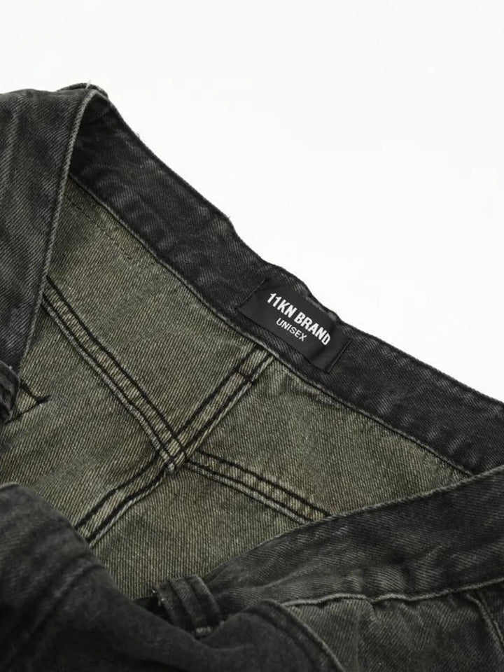 Men's Washed Wide-Leg Baggy Jeans