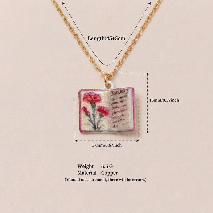 Retro Book Necklace For Women