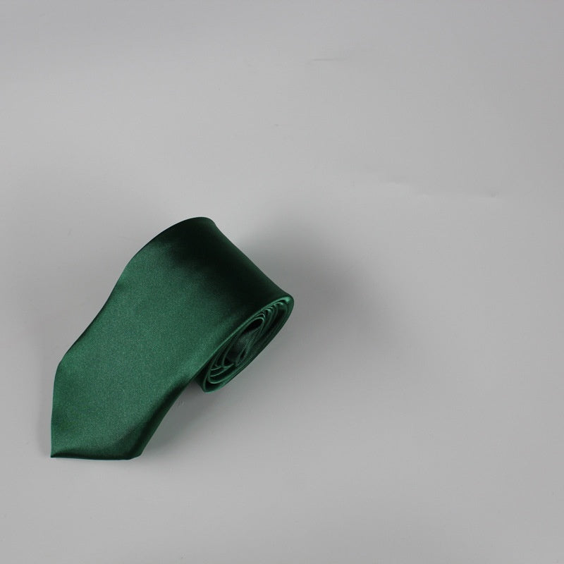 8cm Black Hand-tied Plain Suit Tie