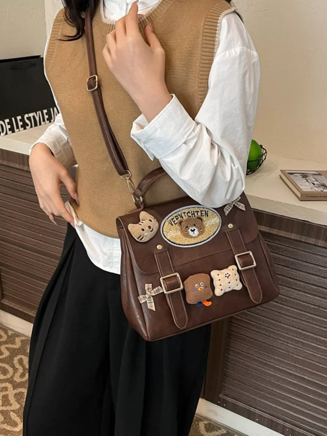 Bear Decor Backpack Bag