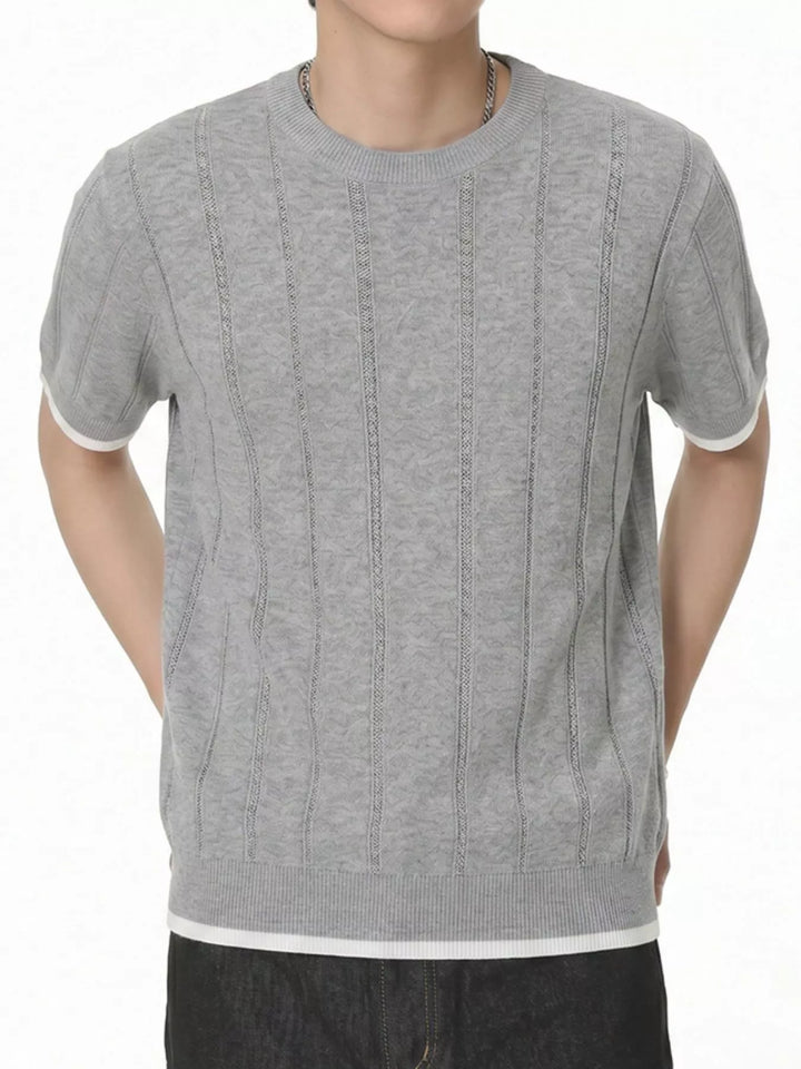 Men's Contrasting Trim Knit T-Shirt
