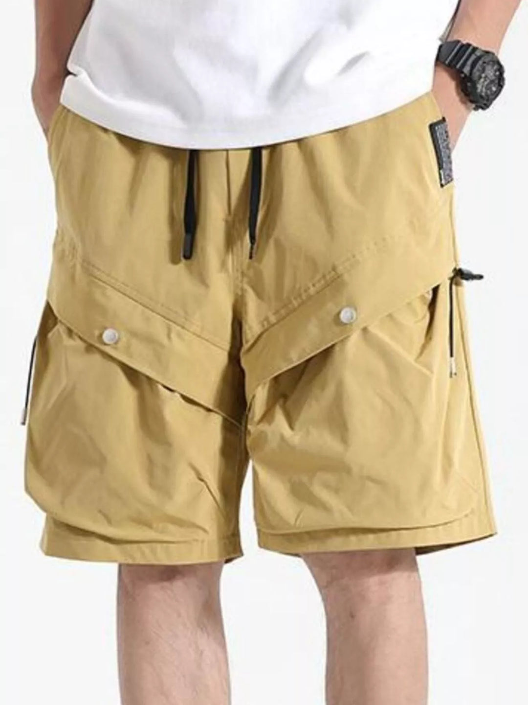 Men's Plus Size Drawstring Pocketed Shorts