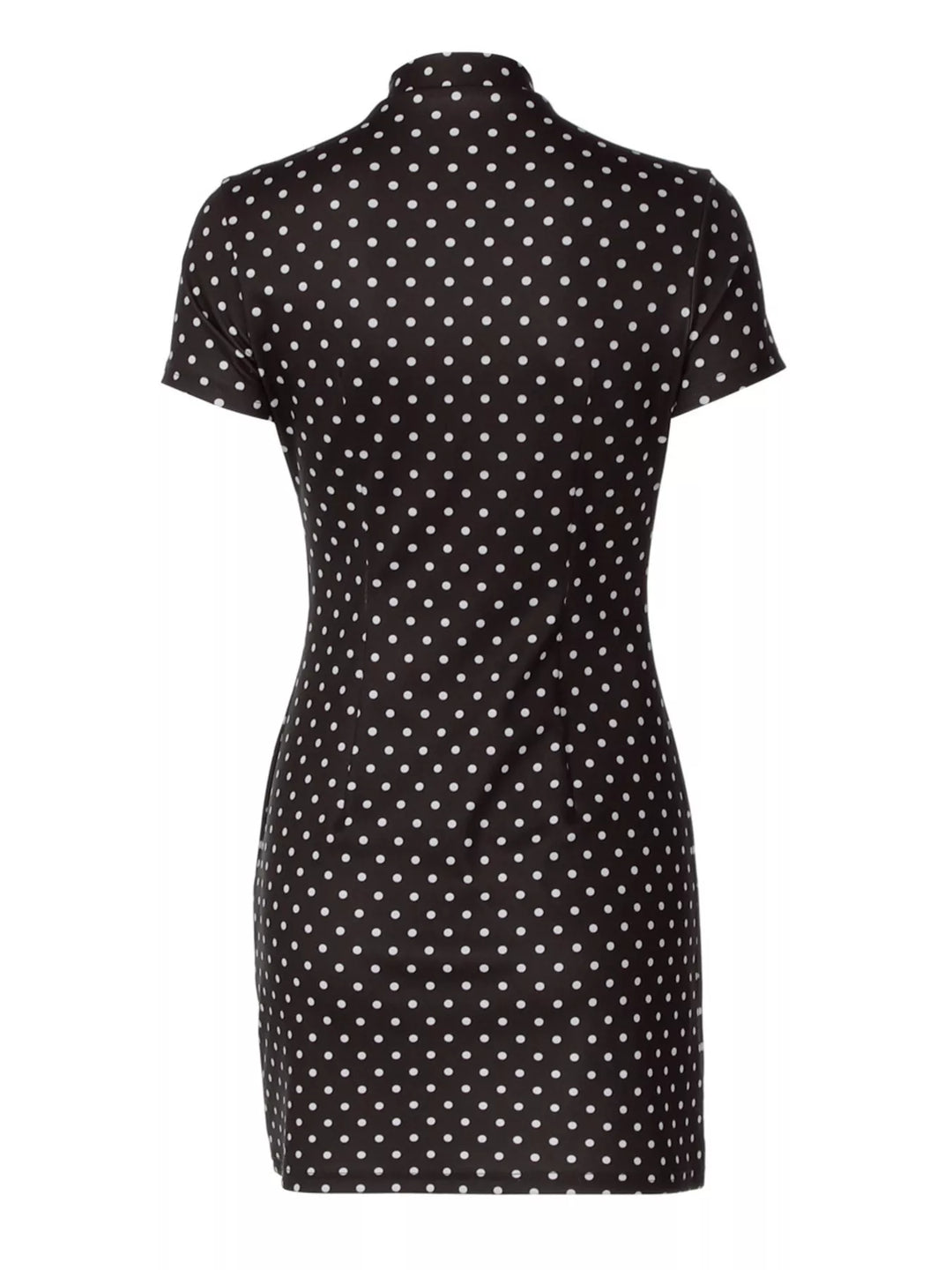 Polka Dot Cut-Out Front Mini Dress