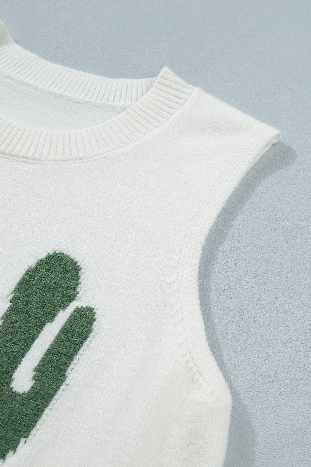 Multicolour Cactus Western Oasis Loose Sweater Vest