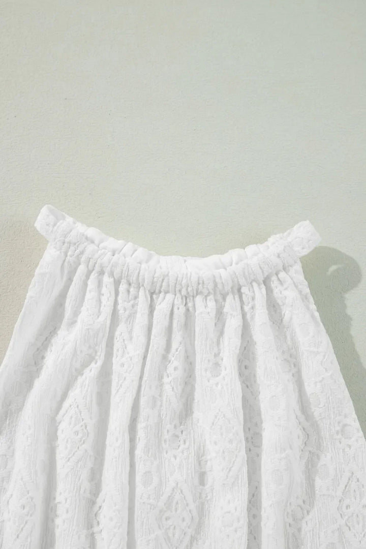 Lace Sleeveless Tied Waist Mini Dress