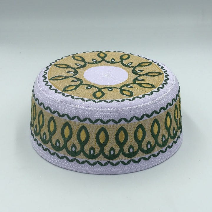 Baby Embroidered High-End Flat-Crown Round-Edge Ethnic-Style Saudi Cap