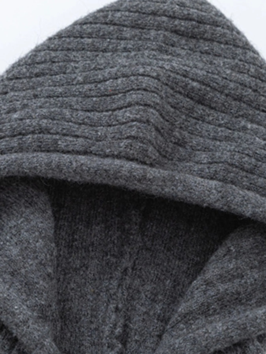 Men's Drawstring Ribbed Hooded Sweater